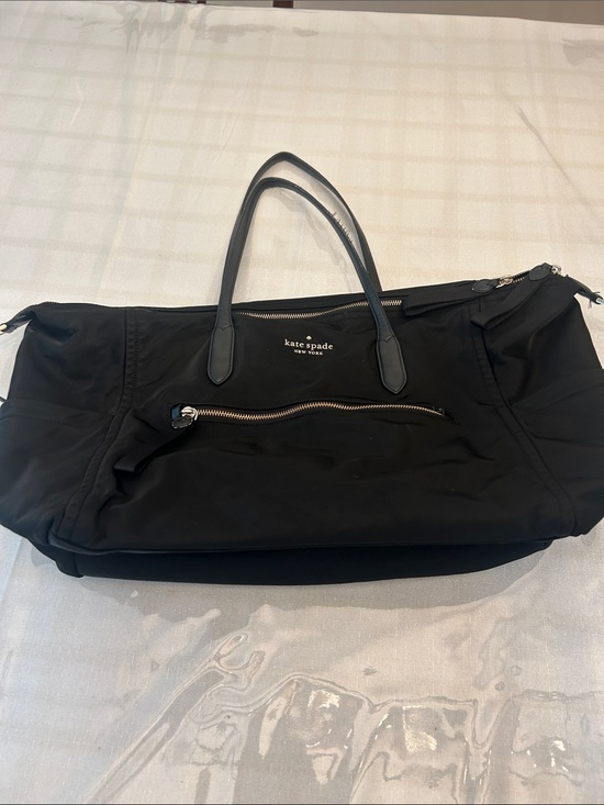 kate spade Handbags - kate spade New York Black Tote Bag zippered large overnight Preowned